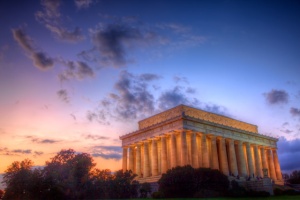 lincoln memorial, sunset, exterior, architecture, landscape, hdr, travel, washington dc, the mall, abraham lincoln, angela b. pan, abpan