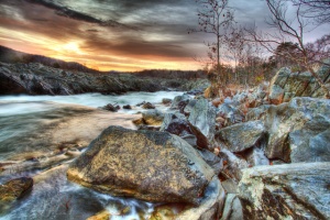angela b. pan, abpan, hdr, travel, virginia, great falls, sunrise, landscape, winter, colorful sky