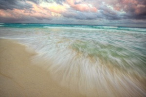 cancun, beach, water, waves, hdr, travel, mexico, motion, landscape, angela b. pan, abpan