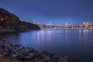 bay bridge, san francisco, california, dawn