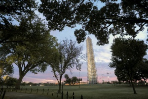 washington monument, washington dc, angela b pan, abpan, trees, scaffolding, travel, capitol, district of columbia, united states, usa, america, travel
