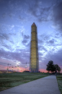 washington monument, washington dc, travel, sunrise, scaffold, clouds, path, hdr,
