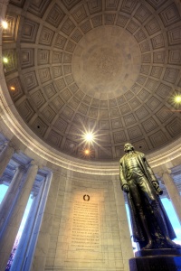 thomas jefferson, jefferson memorial, washington dc, statute, light burst, memorial
