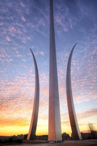 air force memorial, sunrise, arlington, va, virginia, memorial, travel, clouds, angela b pan, abpan, united states, usa