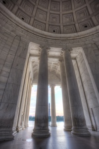 jefferson memorial, columns, monument, sunrise, washington dc, travel, architecture