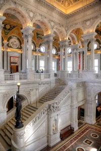 library of congress, loc, washington dc, columns, stairs, architecture, interior,