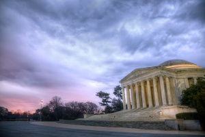 jefferson, memorial, thomas jefferson, washington dc, tidal basin, sunrise, clouds, color, sky, rain, weather, travel, washington dc, columns, stairs, hdr, photography, photo