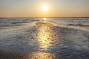 florida, sunset, st. george, gulf, state park, ripples, sun, water,