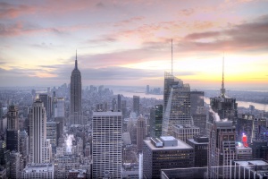 new york, empire state building, sunset, top of the rock, rockefeller, skyline, new york