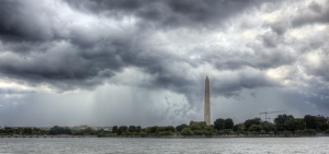 washington monument, storm, clouds, rain, jefferson memorial, washington monument, washington dc, travel, weather, america, usa, rain