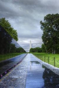 vietnam, veterans, memorial, washington dc, travel, clouds, storm, reflection, washington monument, travel, usa, vietnam war,