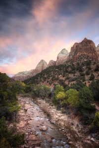 zion national park, nps, national park service, utah, zion, sunset, virgin river, court of the patriarchs, sunset, travel, utah