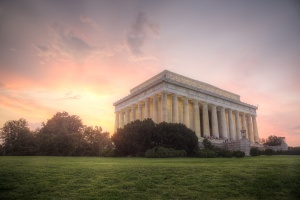 lincoln, sunset, summer, night, washington dc, architecture, sky, clouds, weather, memorial