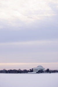 jefferson, memorial, thomas jefferson, tidal basin, washington dc, snow, weather, winter, cold, ice, sunrise, clouds