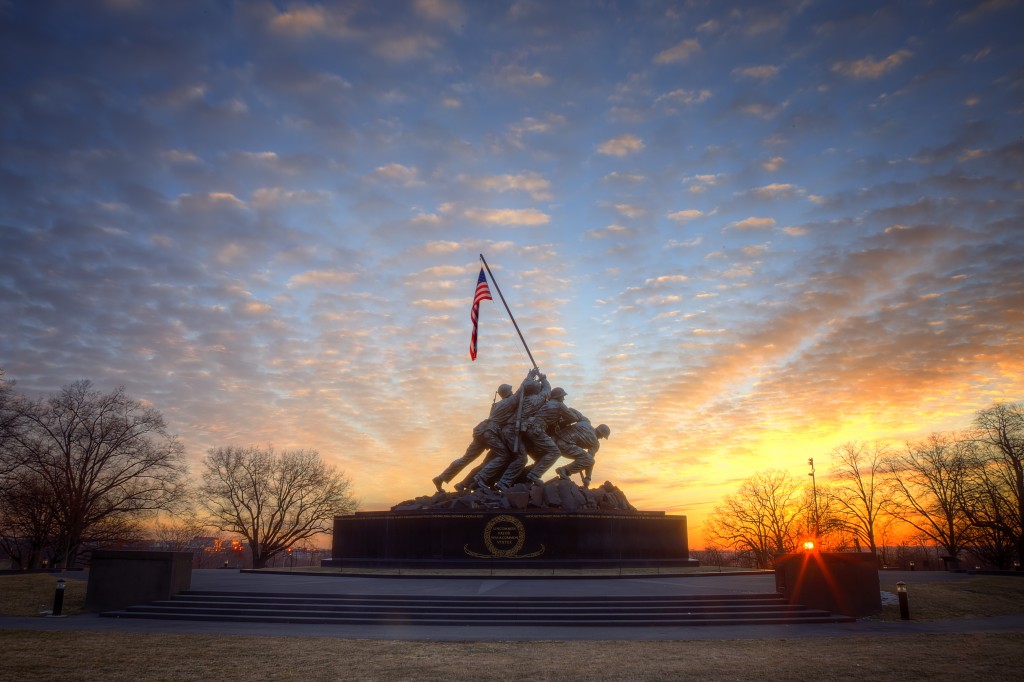 iwo jima, memorial, arlington, va, battle, virginia, landscape, sunrise, visit va, love va, weather, war, american flag, 