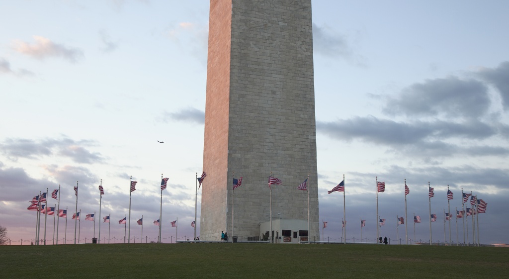 washington monument, american flags, sunset, washington dc, monument, architecture, symbol