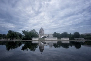 capitol, nations capital, us capitol building, reflection, clouds, sunrise, construction, restoration,