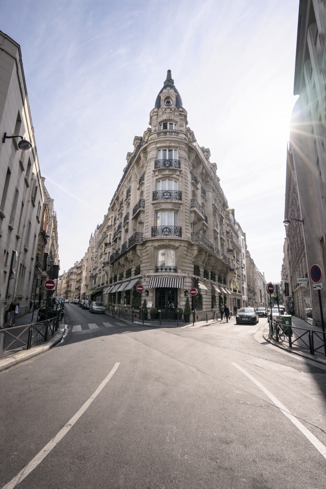 paris, france, street, road, sun, burst, architecture, cars, pedestrians, walk,