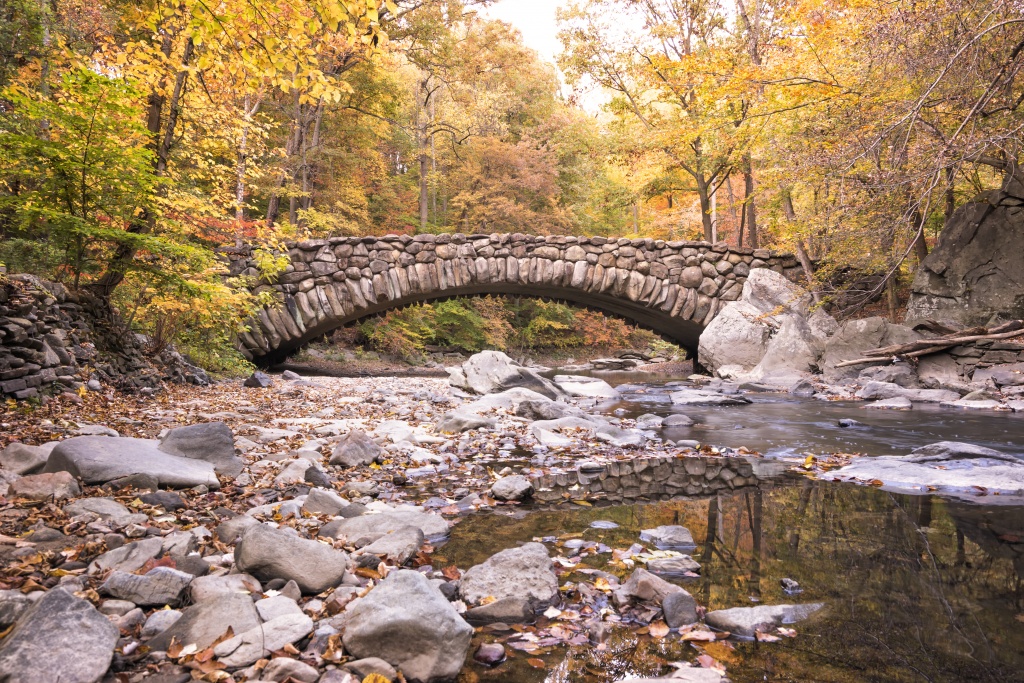 rock creek park, boulder bridge, autumn, washington dc, fall, leaves, trees, creek, water, rocks, visit