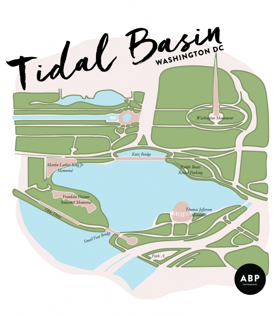 tidal basin, map, washington dc, visit, cherry blossoms, jefferson memorial, martin luther king jr memorial, fdr memorial, washington monument, map