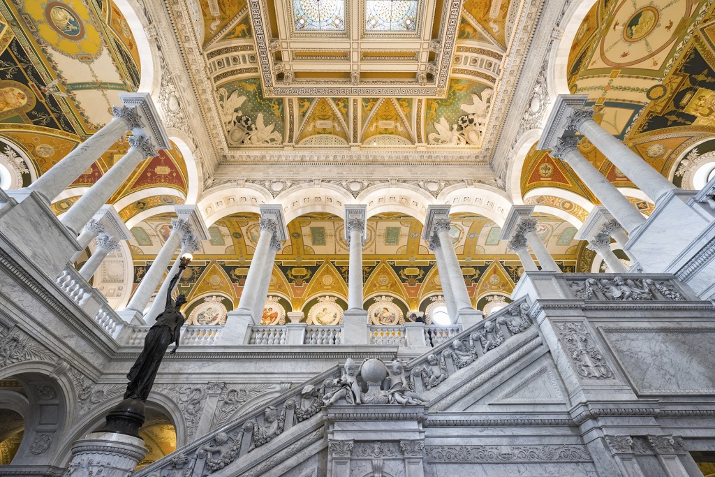 library of congress, loc, research, congress, washington dc, interior, architecture, national library, stairs,