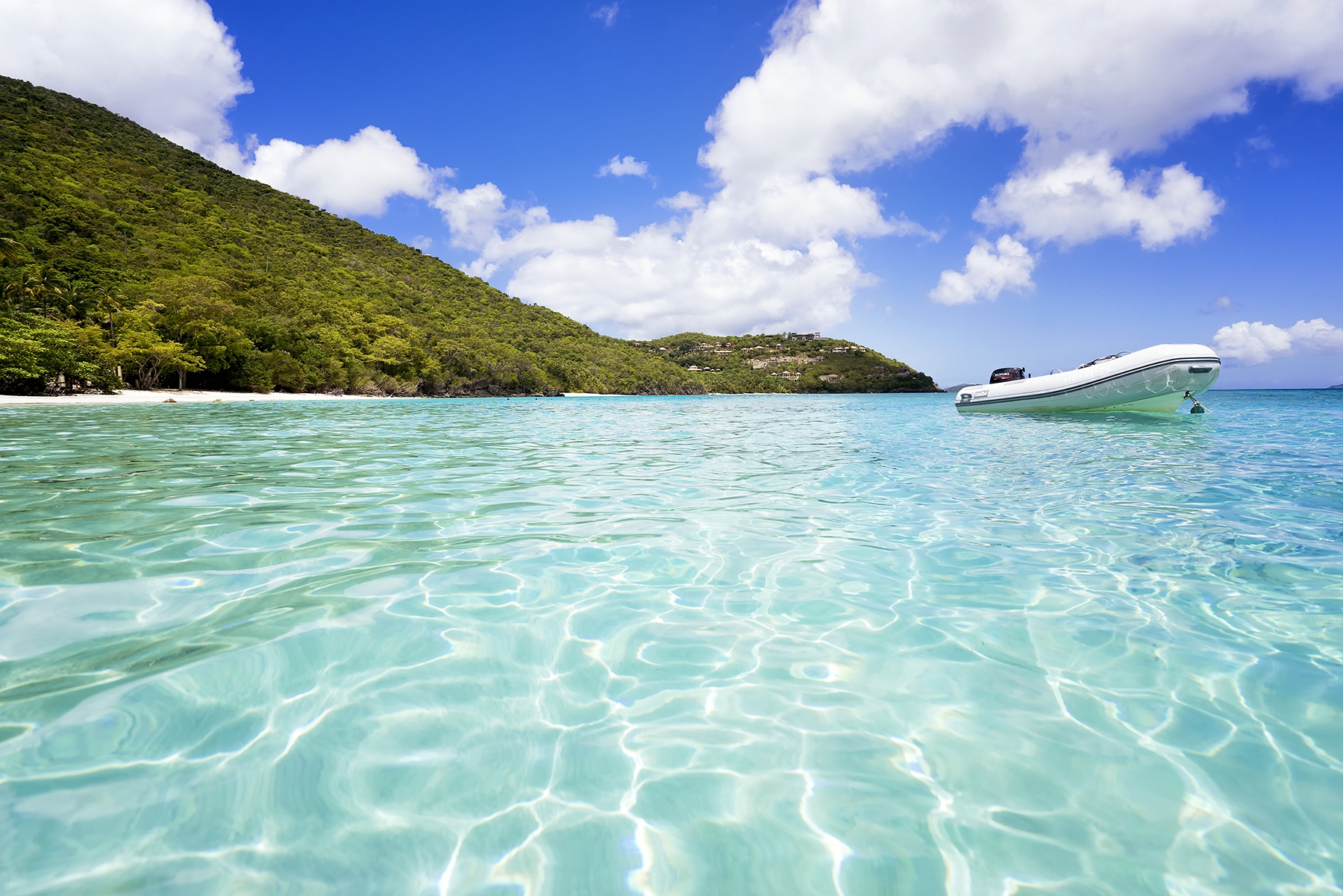 st john, virgin islands, usvi, caribbean, territory, travel, beach, clear water, blue water, island, clouds, boat, visit, visit, cinnamon bay