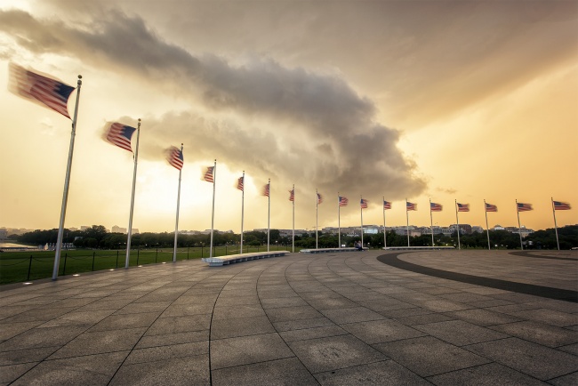 summer, storms, washington monument, washington dc, american flags, wind, cell, weather, sunset,