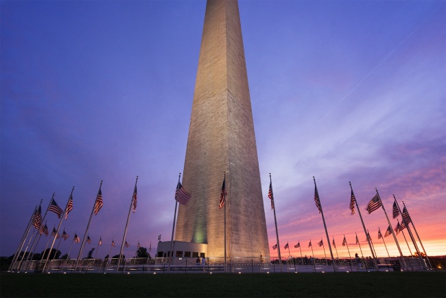 washington monument, washington dc, sunset, evening, summer, american flags, nw, national park, national mall,