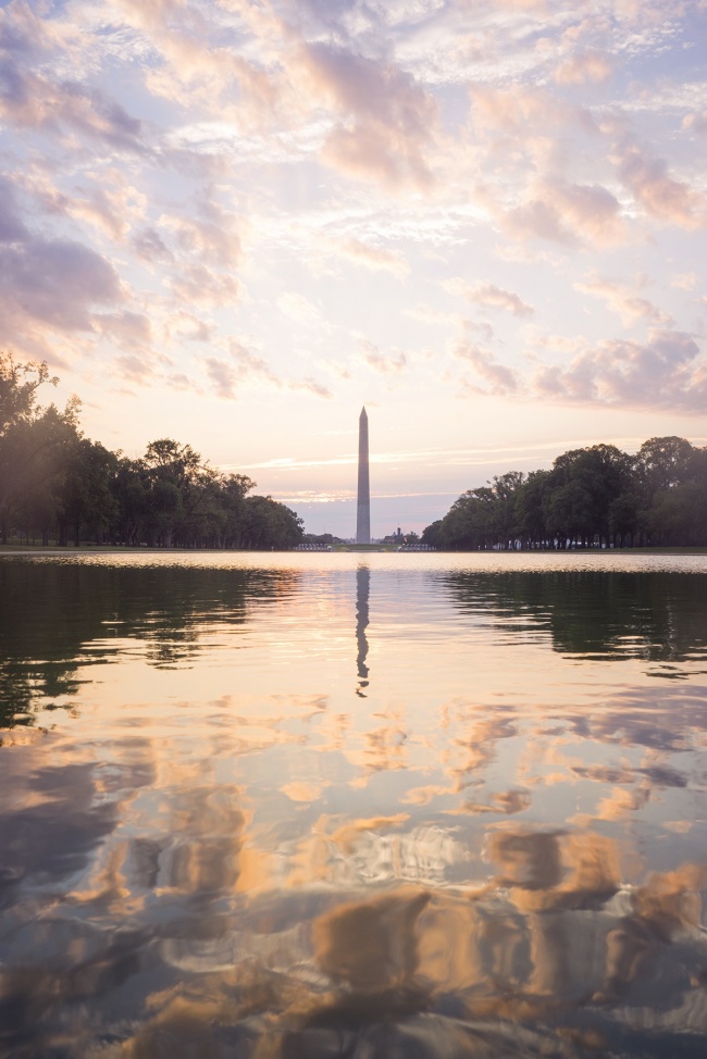 washington dc, sunrise, early morning, reflecting pool, washington monument, clouds, creative, photography, photo, fall, national mall, youtube, gear, video, update, early bird,