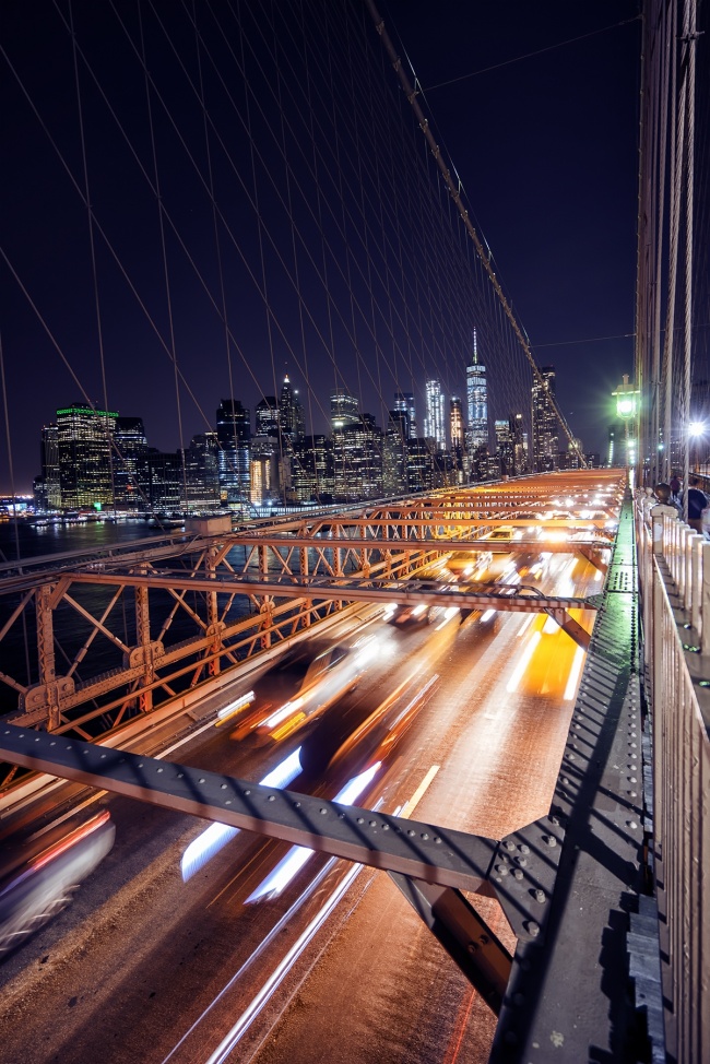 brooklyn bridge, night, long exposure, manhattan, brooklyn bridge park, new york, vacation, getaway, visit, travel, tour, taxis, walk across the bridge, great views, must do, must visit, must see, architecture, skyline