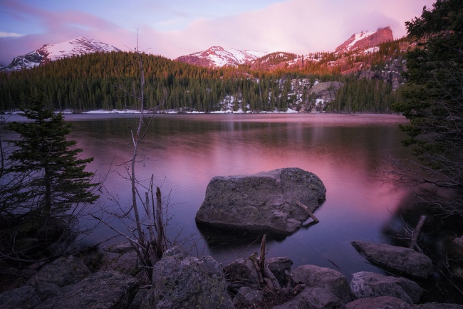 National Park Pass, senior citizens, Colorado, utah, rocky mountain national park, bear lake, pink, sunrise, early morning, hike, visit, travel, national parks, america, usa, co, admissions