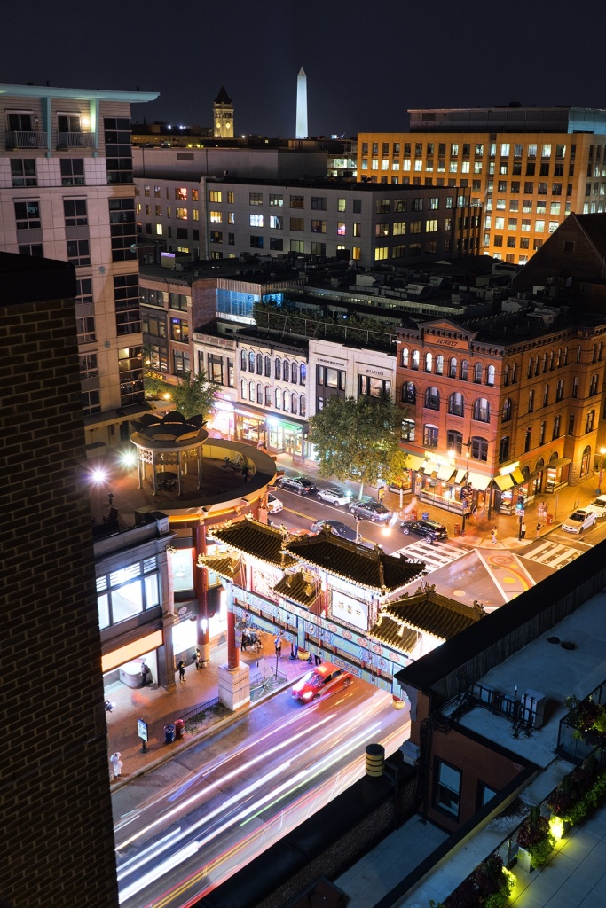 DC Rooftop, penn quarter, rooftop, night, long exposure, chinatown, friendship archway, pod dc, whiskey diner, crimson, view, night, sony, a7ii,