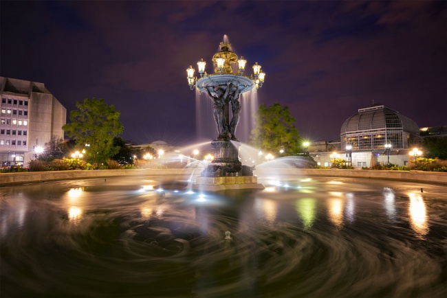 Bartholdi Park, Bartholdi fountain, washington dc, night, long exposure, botanical garden, Fréderic Auguste Bartholdi, architecture, designer, fountain, water, southwest, dc, washington dc, independence ave,