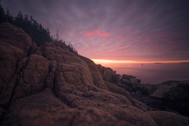 Bass Harbor Head Light, acadia national park, maine, east coast, sunrise, neutral density filter, long exposure, climb, tripod, sony, a7ii, southwest, blue hill bay, mount desert island, boui, rocks,