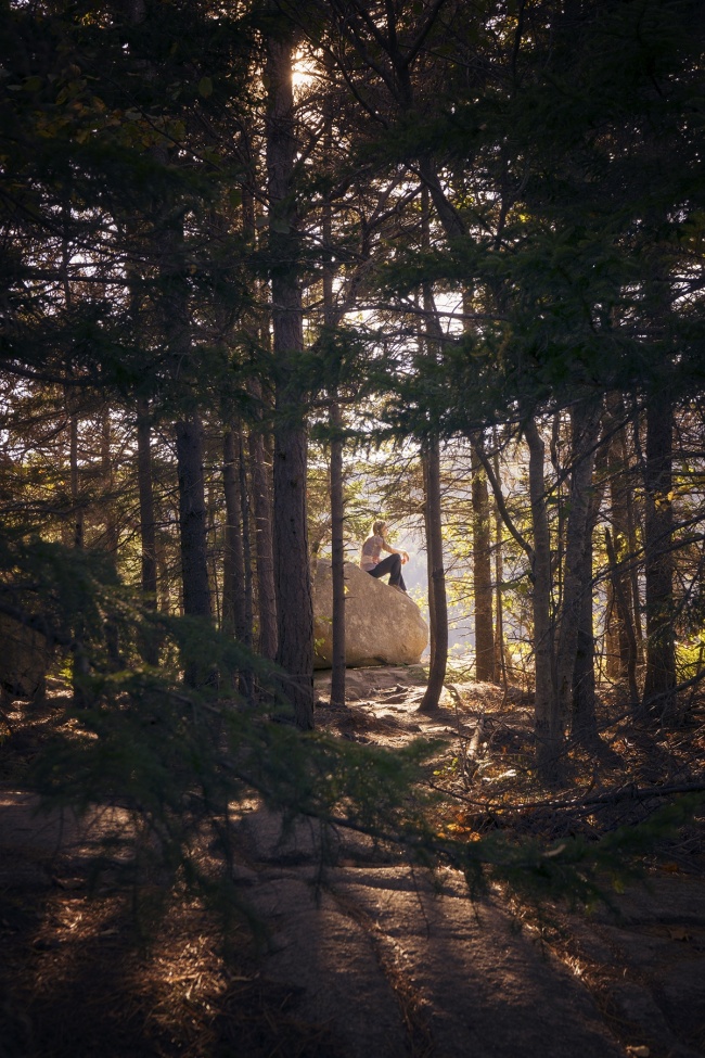 bubble rock, hike, acadia national park, maine, hike, mount desert island, east coast, bar harbor, schedule, to do, visit, travel, trail, girl, frame, apple, park loop, south bubble mountain, fall, autumn