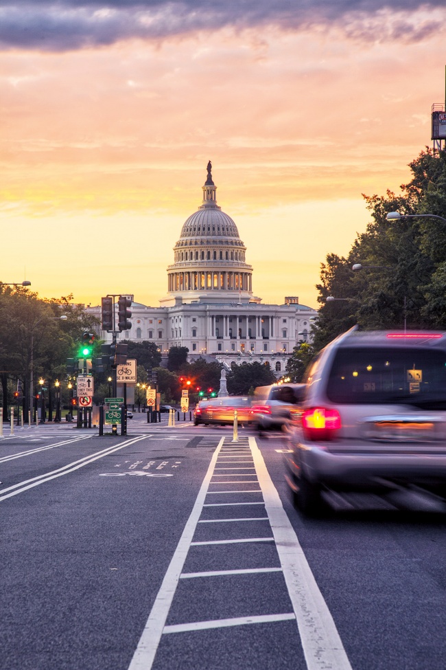 Pennsylvania Avenue, long exposure, pennsylvania ave, us capitol, sunrise, early morning, traffic, long exposure, car trails, washington dc, prints, for sale, black friday, capitol building, united states congress