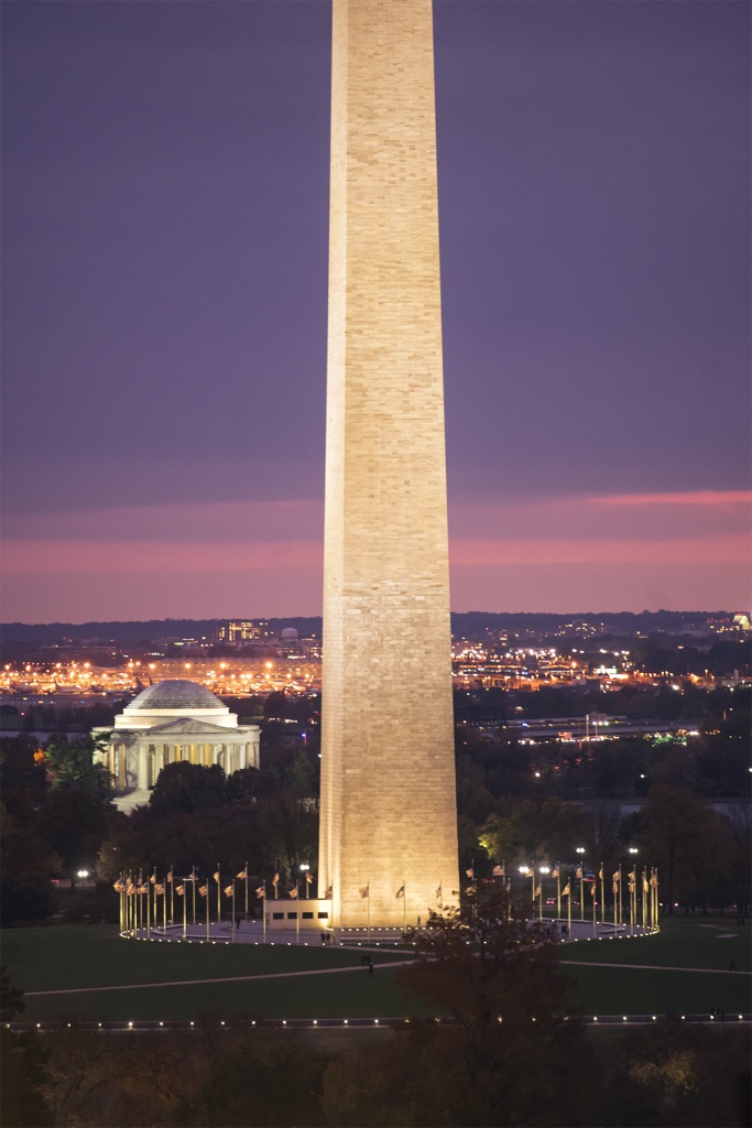 Washington DC Sunset, the district, washington monument, rooftop, jefferson memorial, national mall, thomas jefferson, national airport, reagan, dusk, thanksgiving, giving thanks, grateful, photo, point of view,