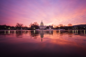 US Capitol Reflecting Pool, us capitol, reflecting pool, washington dc, capitol hill, capitol building, capital, sunrise, early morning, pink, architecture, water, weather, wind, dome