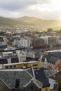 Bergen, Norway, Fløibanen funicular, mt fløyen, landscape, rain, weather, travel, visit, scenery, west coast, mountain, hike,