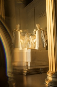 Lincoln Memorial, washington dc, national mall, early morning, sunrise, orange glow, memorial, prism, reflection, photo props,