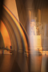 Lincoln Memorial, washington dc, national mall, early morning, sunrise, orange glow, memorial, prism, reflection, photo props,