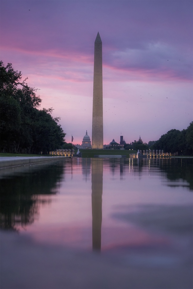 washington dc, national mall, sunrise, lincoln memorial, reflecting pool, washington monument, birds, pigeons, us capitol building, us capitol, best view in dc, visit, travel