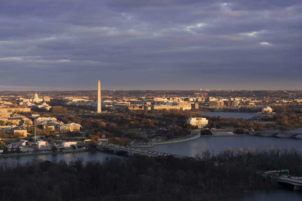 The View of DC, rosslyn, virginia, va, arlington, ceb tower, observation deck, best view, washington dc, washington monument, lincoln memorial, jefferson memorial, us capitol, institute of peace