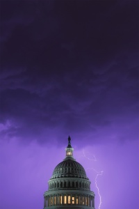 Lightning Strike at the US Capitol, united states capitol, capitol dome, summer storm, lightning, clouds, capitol hill, architecture, rain storm, washington dc, capitol building