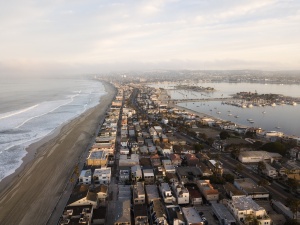 Mission Beach, San Diego, mission bay, drone, mavic pro, dji, from above, beach, sunrise, early morning, scooters, california, west coast, socal,