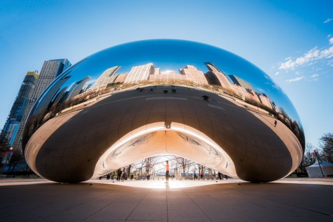 cloud gate, the bean, chicago, illinois, sunrise, photographer, glow, the loop, millennium park, park, michigan avenue,