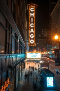 chicago, the chicago theatre, night photography, long exposure, the loop, downtown chicago, city of chicago, North State Street, Balaban and Katz group,