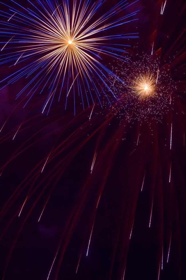 fireworks, night photography, long exposure,
