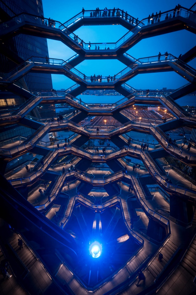 vessel, nyc, new york, hudson yards, honeycomb, blue, blue hour, sunset, tickets, ticket prices, architecture, new york, big apple