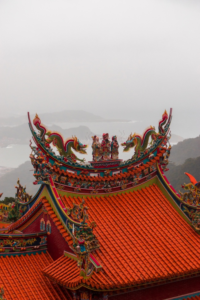 jiufen, jioufen, taiwan, taipei, temple, mountains, shengping theater, landscape, mountains, bus